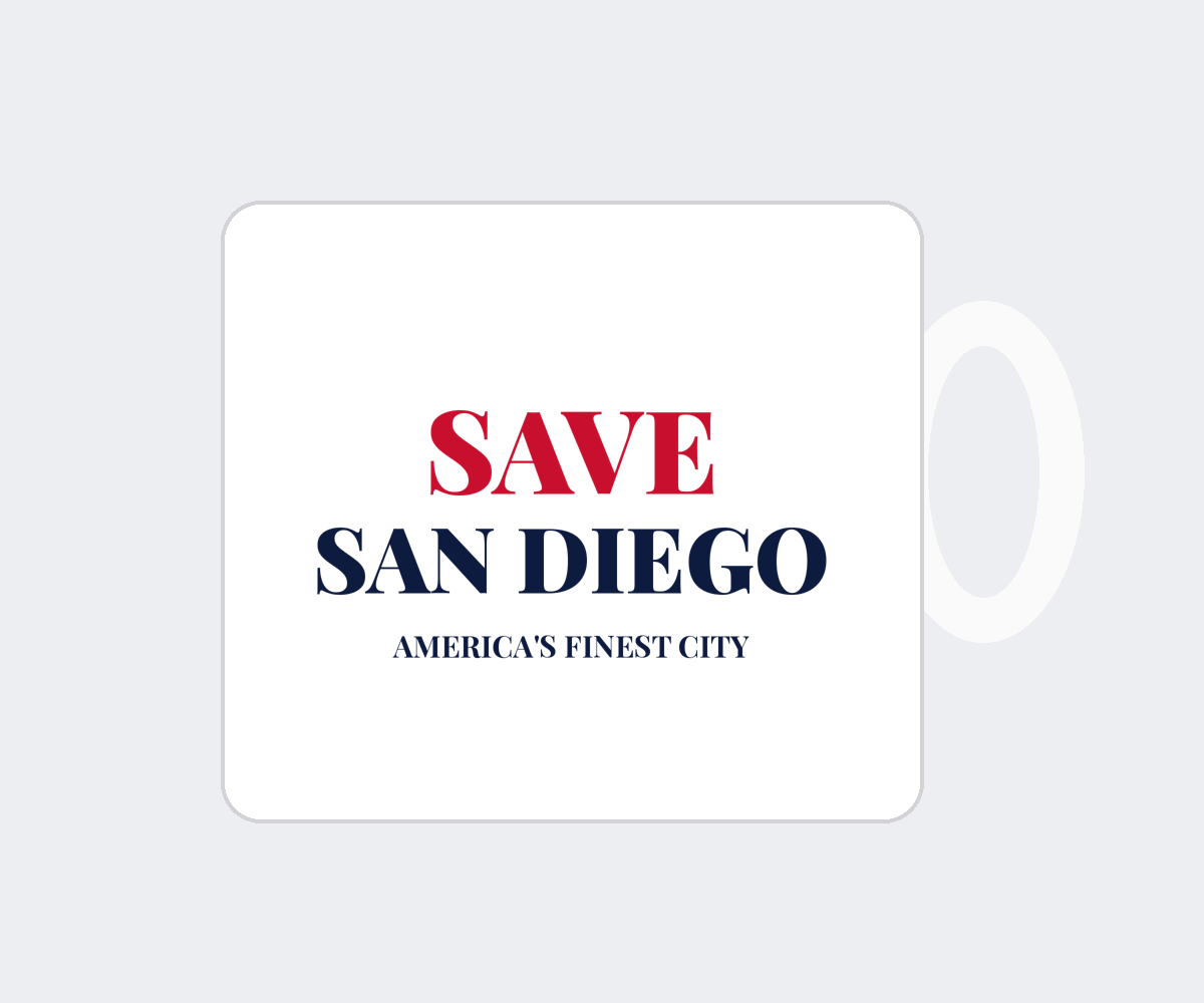 Save San Diego mug mockup