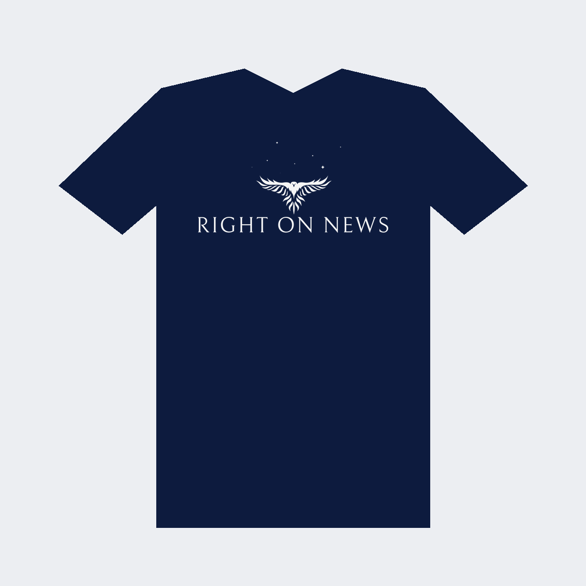 Right On News logo tee, navy